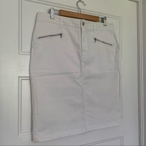 Ralph Lauren - Stretch White Denim Skirt With Pockets - Size 12